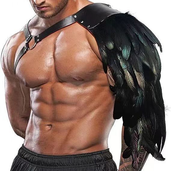 Feather Leather Shoulder Chest Strap
