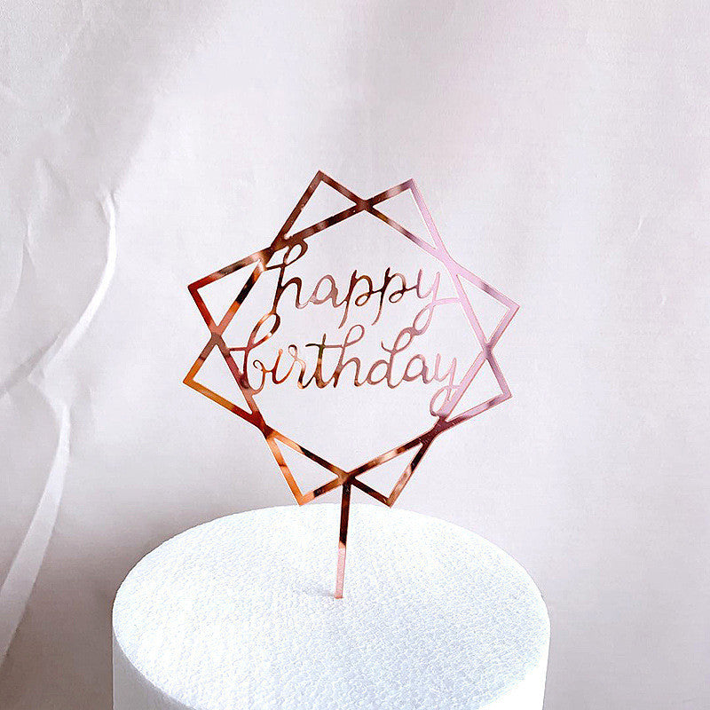 English birthday acrylic cake insert