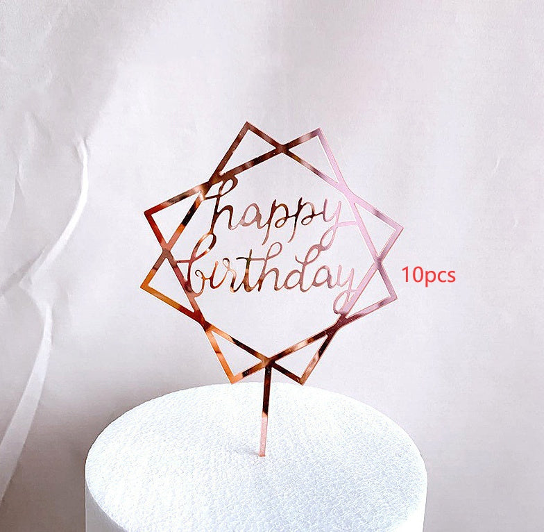 English birthday acrylic cake insert