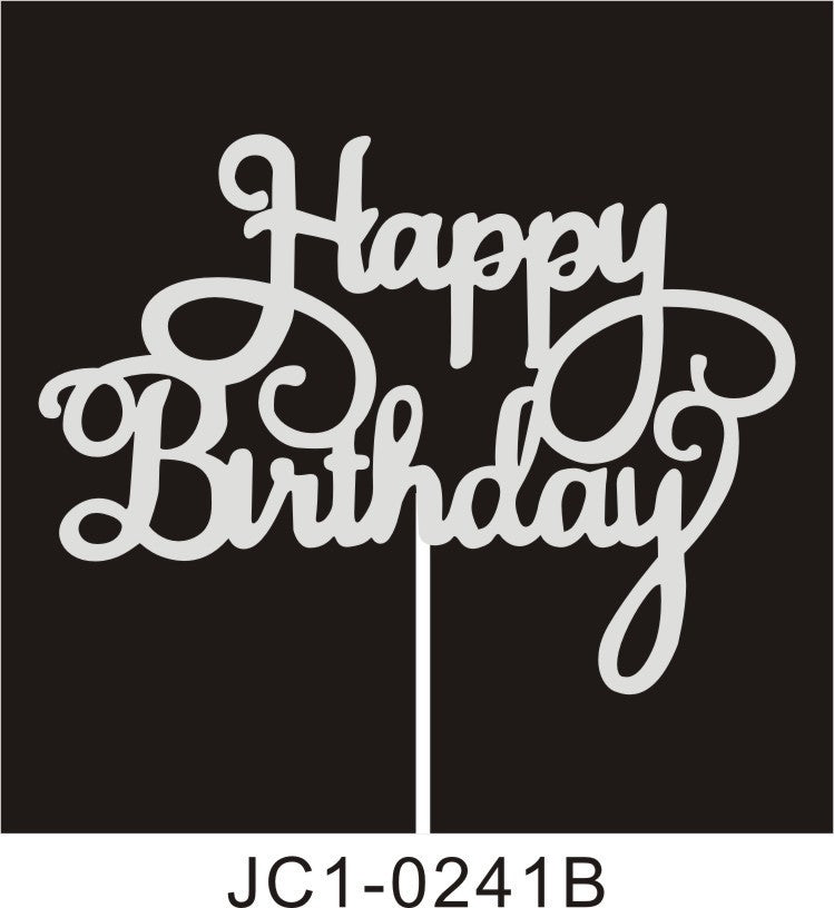 English birthday acrylic cake insert
