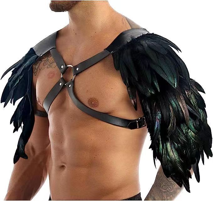 Feather Leather Shoulder Chest Strap