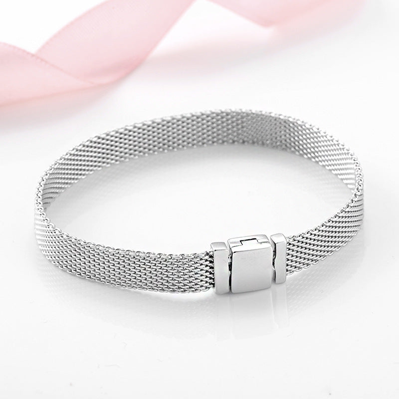 Silver Chain Beads Bracelet