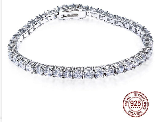 S925 Silver Bracelet Unisex Tennis Chain