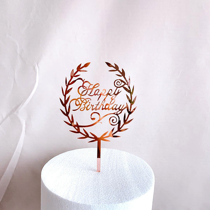English birthday acrylic cake insert
