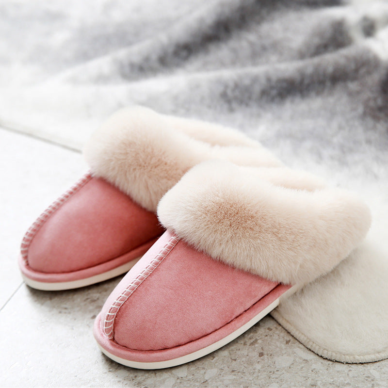 Suede cotton slippers
