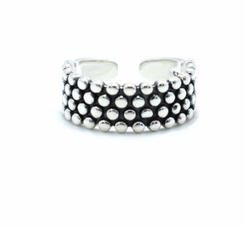 Silver Vintage dot ring unisex