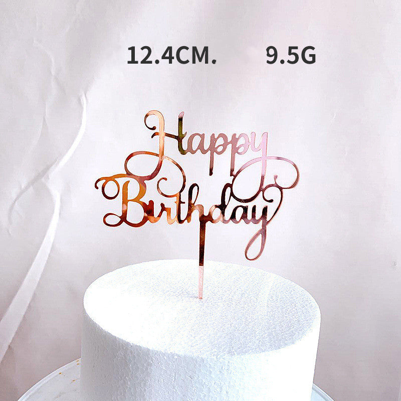 English birthday acrylic cake insert