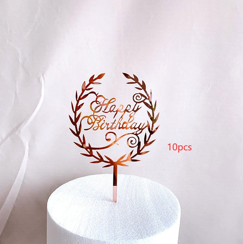 English birthday acrylic cake insert
