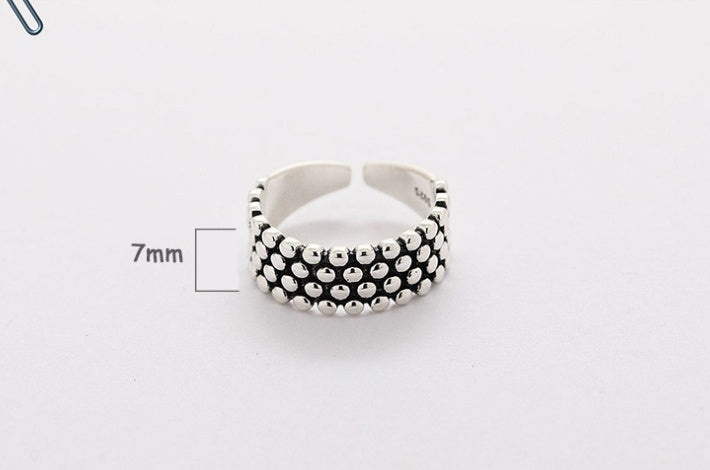 Silver Vintage dot ring unisex