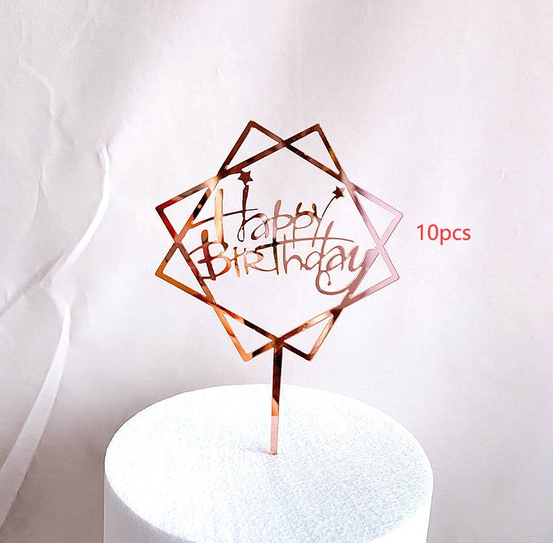 English birthday acrylic cake insert