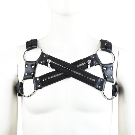 Men's Powerful Men's Binding Stretch Zipper Clothes Binding Sexy Binding Chest Strap