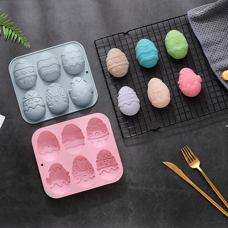 6-piece Silicone Easter Eggs Chocolate Mold