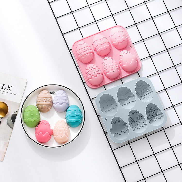 6-piece Silicone Easter Eggs Chocolate Mold
