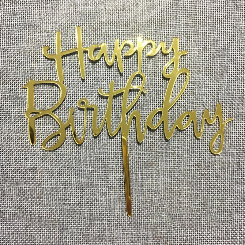 English birthday acrylic cake insert