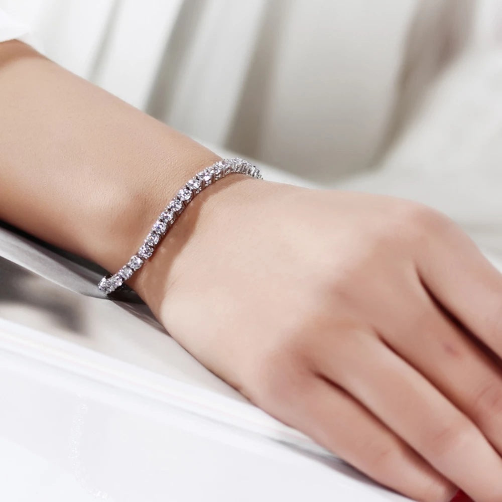 S925 Silver Bracelet Unisex Tennis Chain