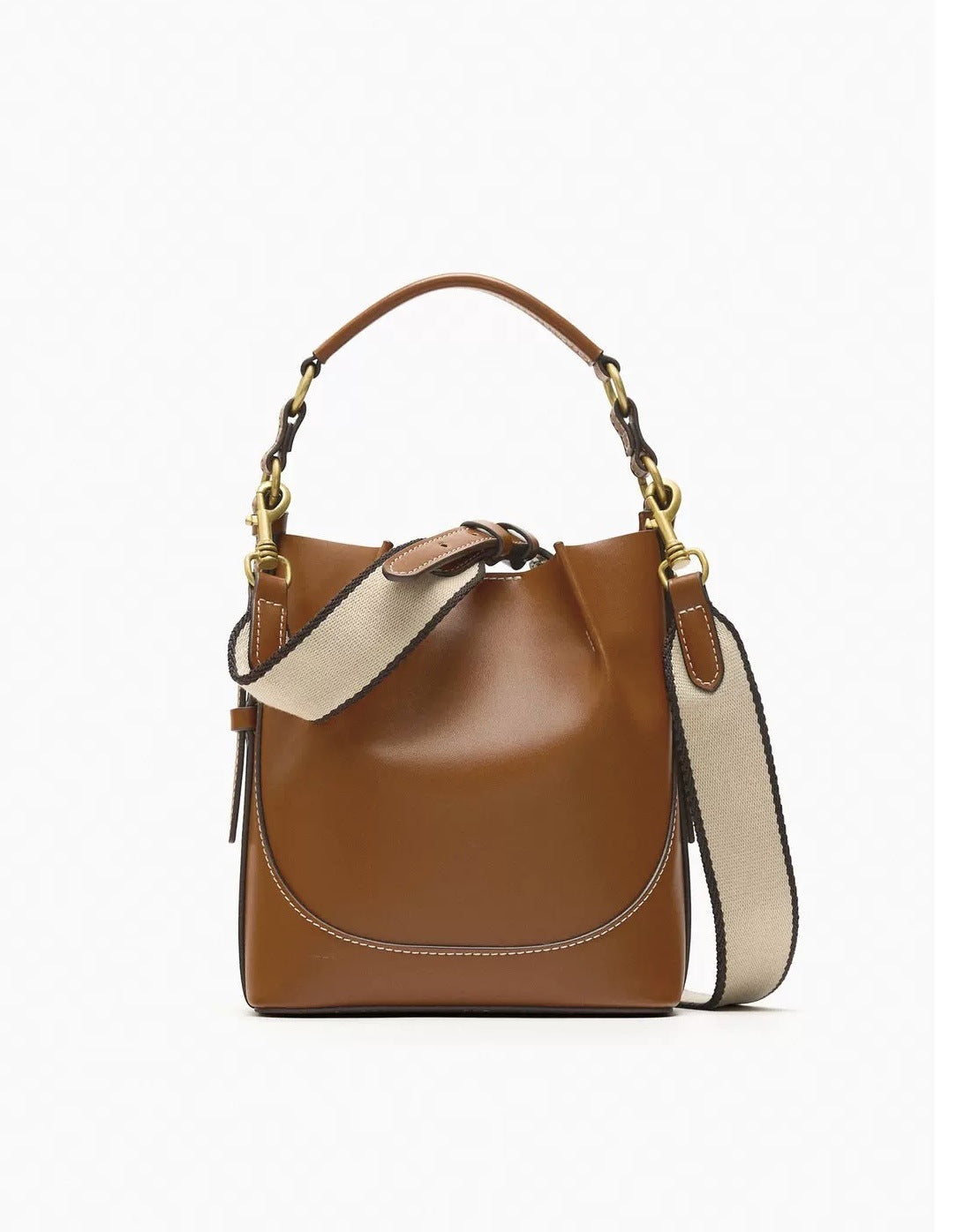 Drawstring Canvas One-shoulder Bucket Bag
