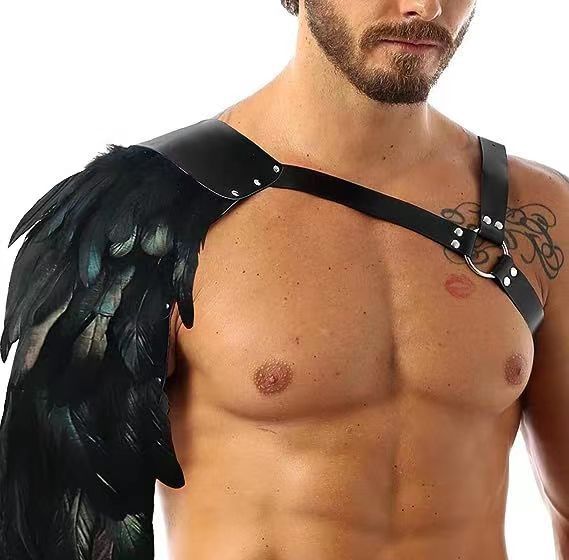 Feather Leather Shoulder Chest Strap