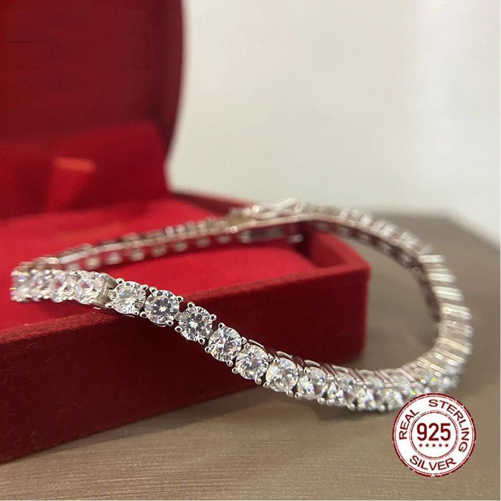 S925 Silver Bracelet Unisex Tennis Chain