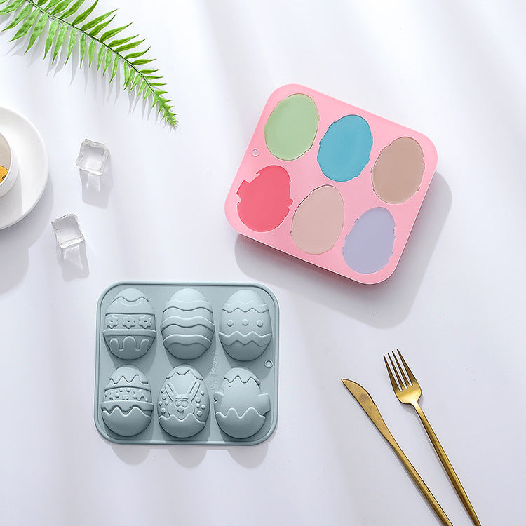 6-piece Silicone Easter Eggs Chocolate Mold