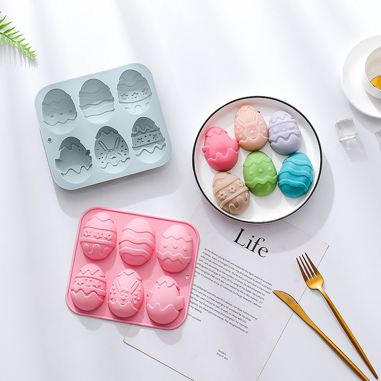 6-piece Silicone Easter Eggs Chocolate Mold