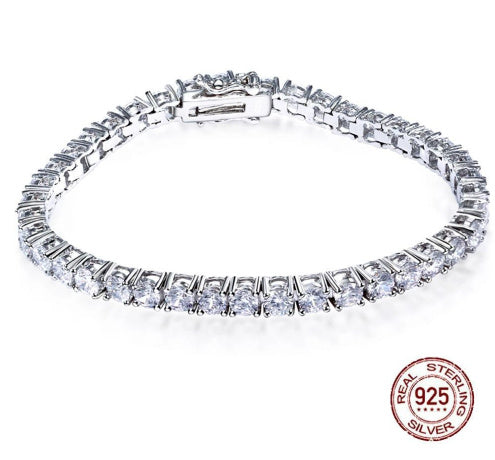 S925 Silver Bracelet Unisex Tennis Chain