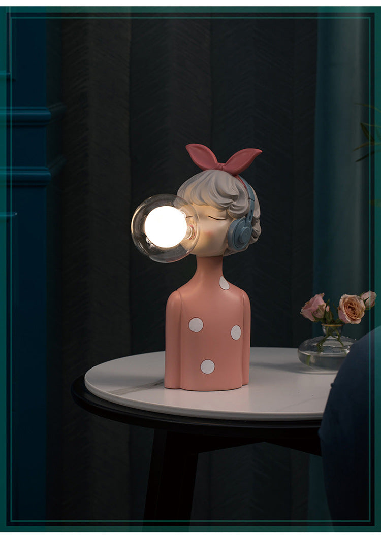 Nordic Bedroom Nightlight Bubble Girl