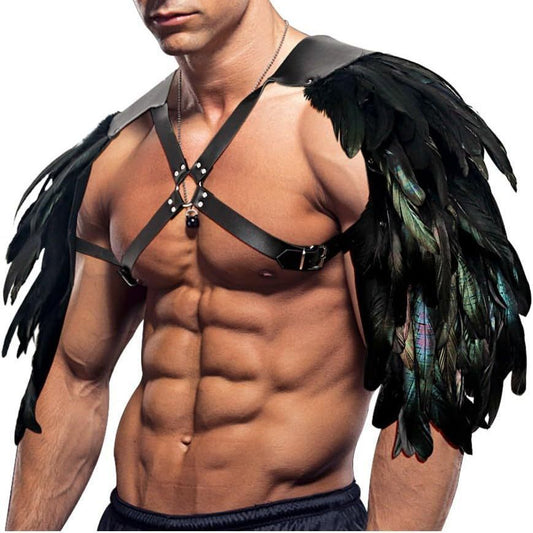 Feather Leather Shoulder Chest Strap