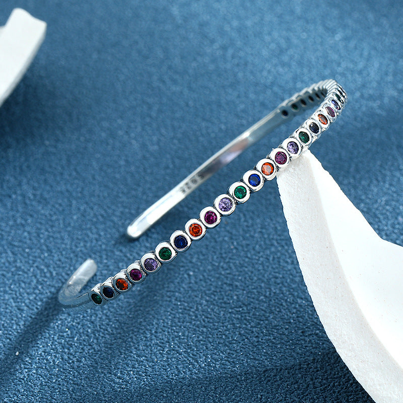 925 Sterling Silver Rainbow Unisex Bracelet