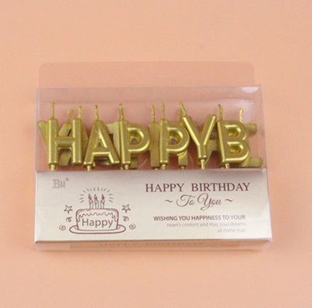 Tuhao Gold Letter Birthday Cake Candle Decoration