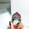 Creative Fantasy Birdcage Round House Ring