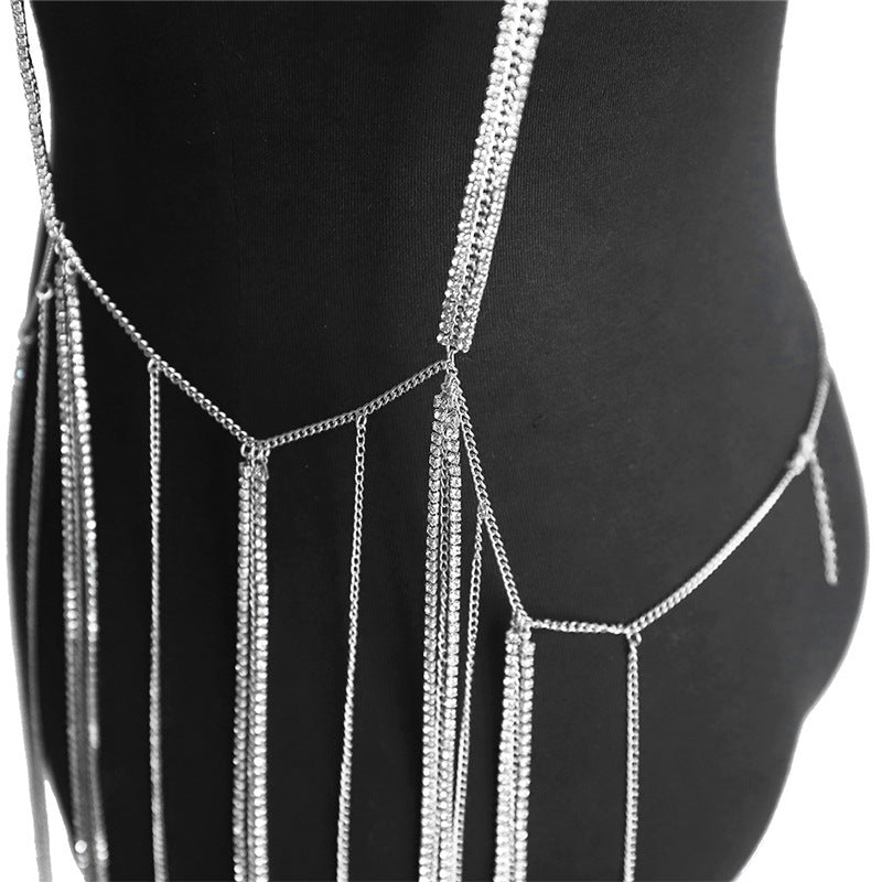 Evening Dress Nightclub Clothing Accessories Tassel Necklace Multilayer Waist Chain