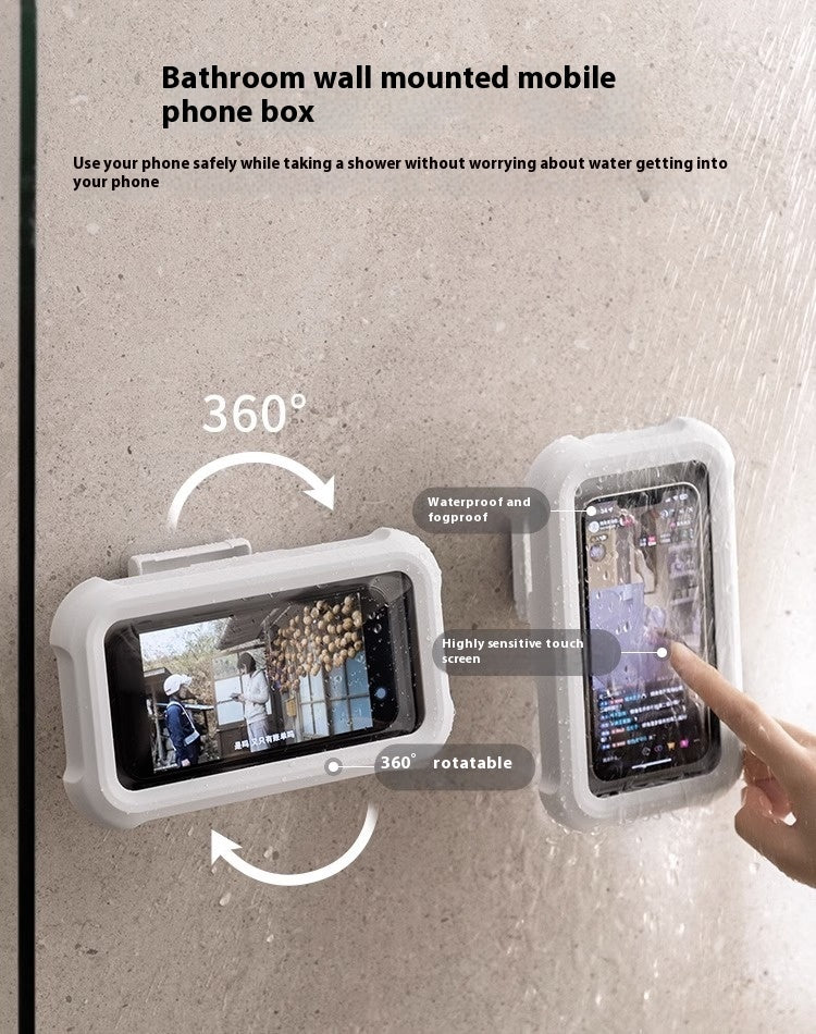 Bathroom Mobile Phone Stand Retractable Waterproof Rotation Mobile Phone Box