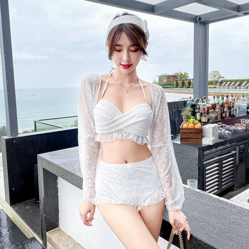 Fairy Fan Split Bikini Three-piece Lace Sexy