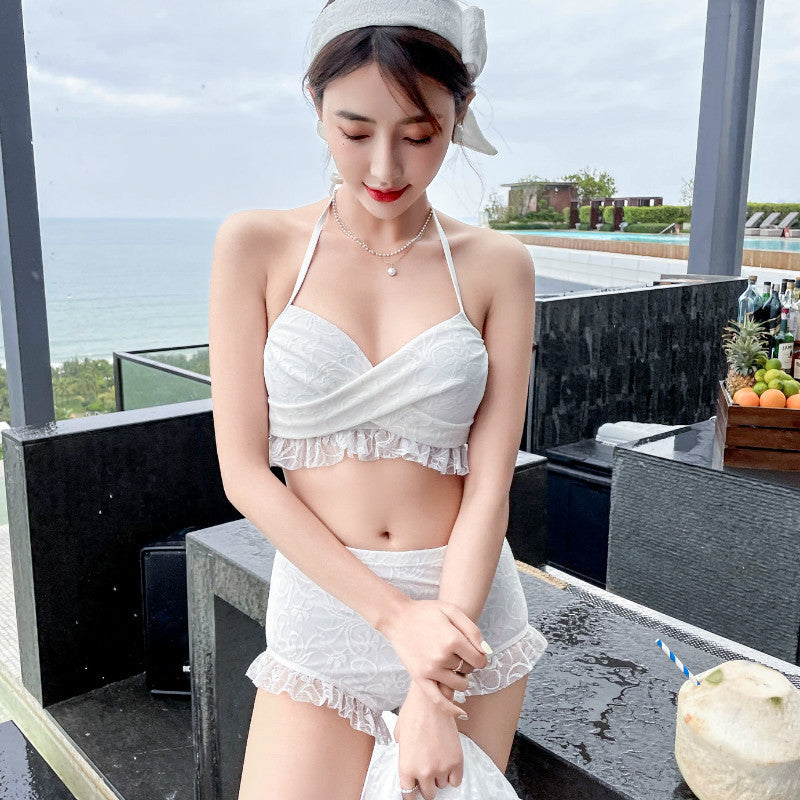 Fairy Fan Split Bikini Three-piece Lace Sexy