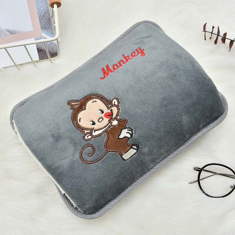 Embroidery Cat Charging Hot Water Bottle Cartoon