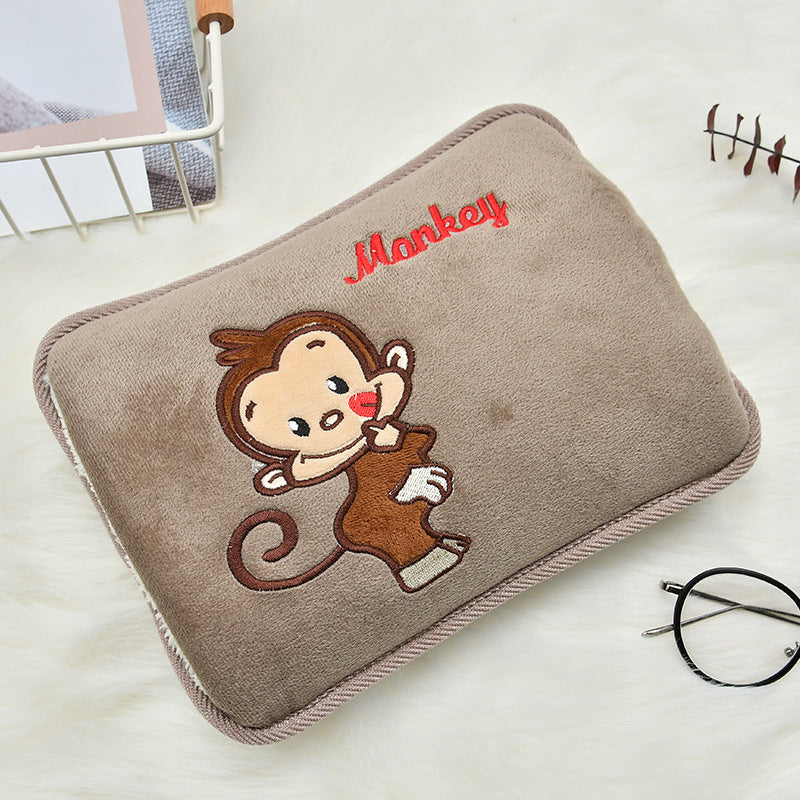 Embroidery Cat Charging Hot Water Bottle Cartoon