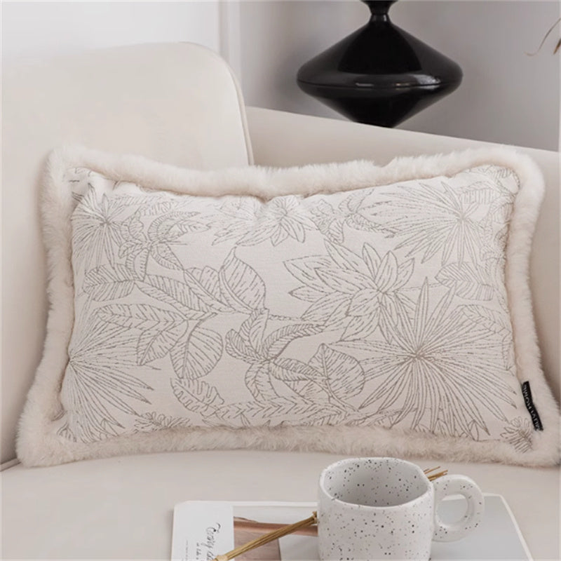 Jacquard Pillow Cover Lumbar Support Pillow