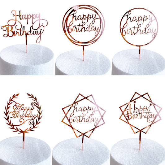 English birthday acrylic cake insert