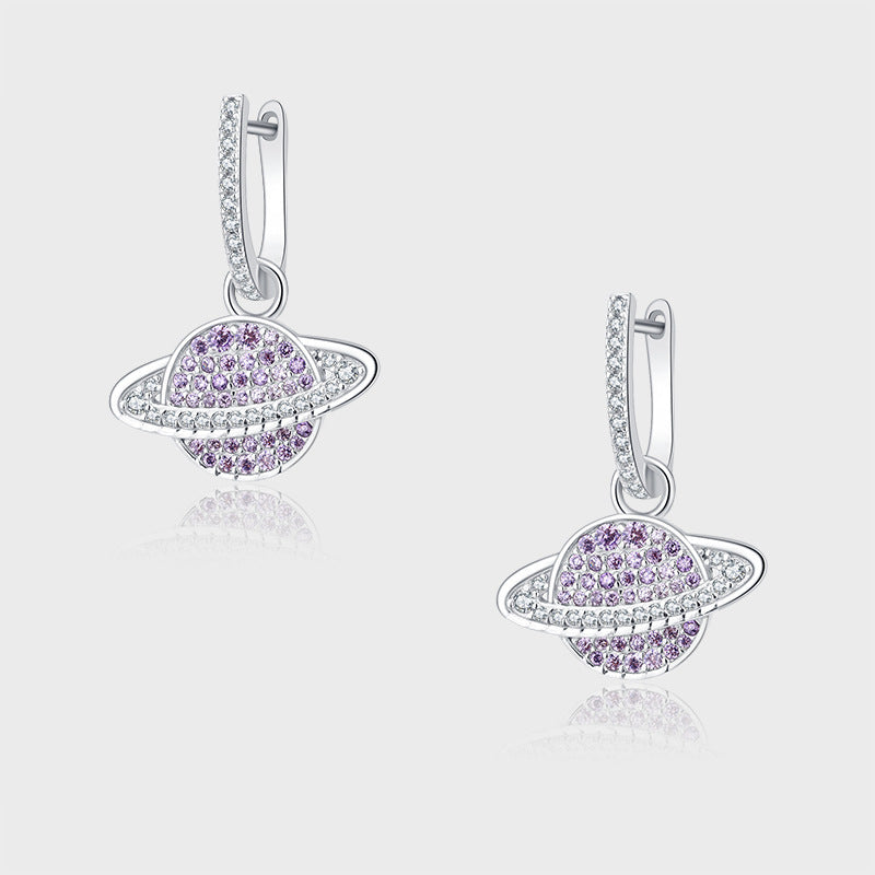 Purple Zircon Star Earrings