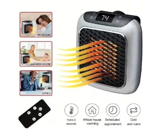 Plug-in Fan Heater, 800W Smart Portable Heater