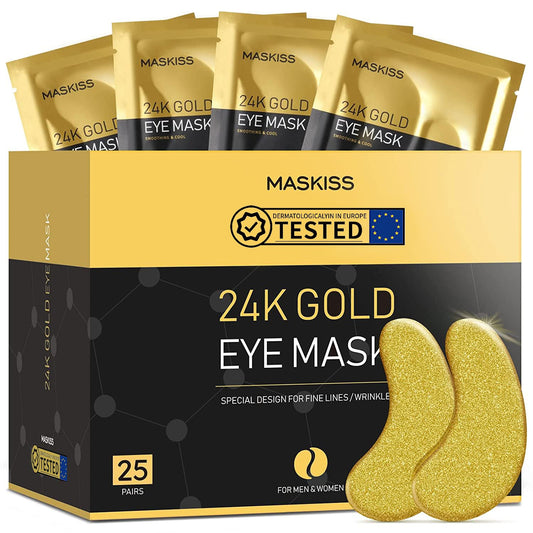 Under Eye Patches (25 Pairs) - 24K Gold Eye Masks Skincare Enriched with Abundant Collagen and hyaluronic acid