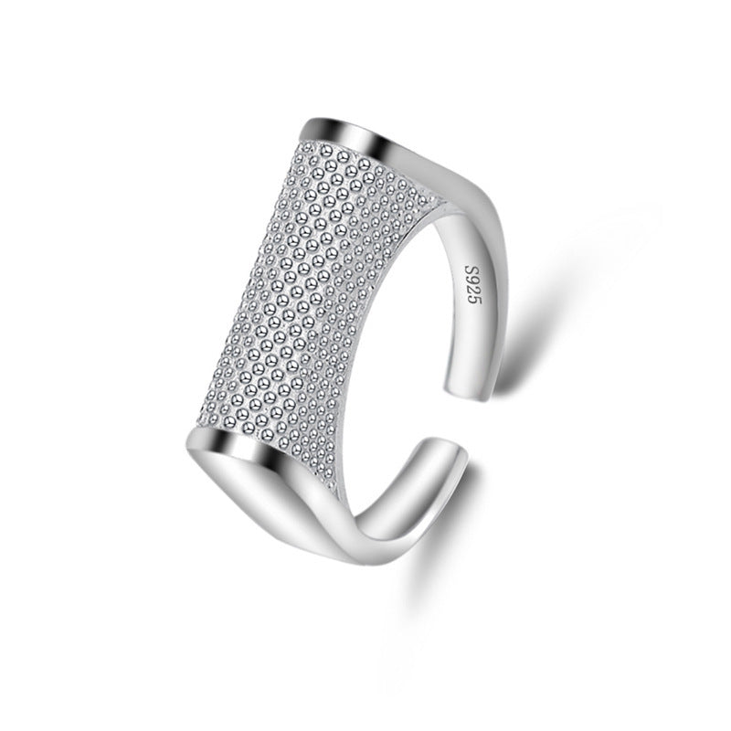 Unisex Sterling Silver Stylish Opening Ring