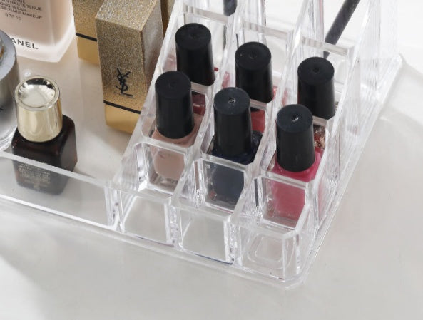 Transparent cosmetic storage box