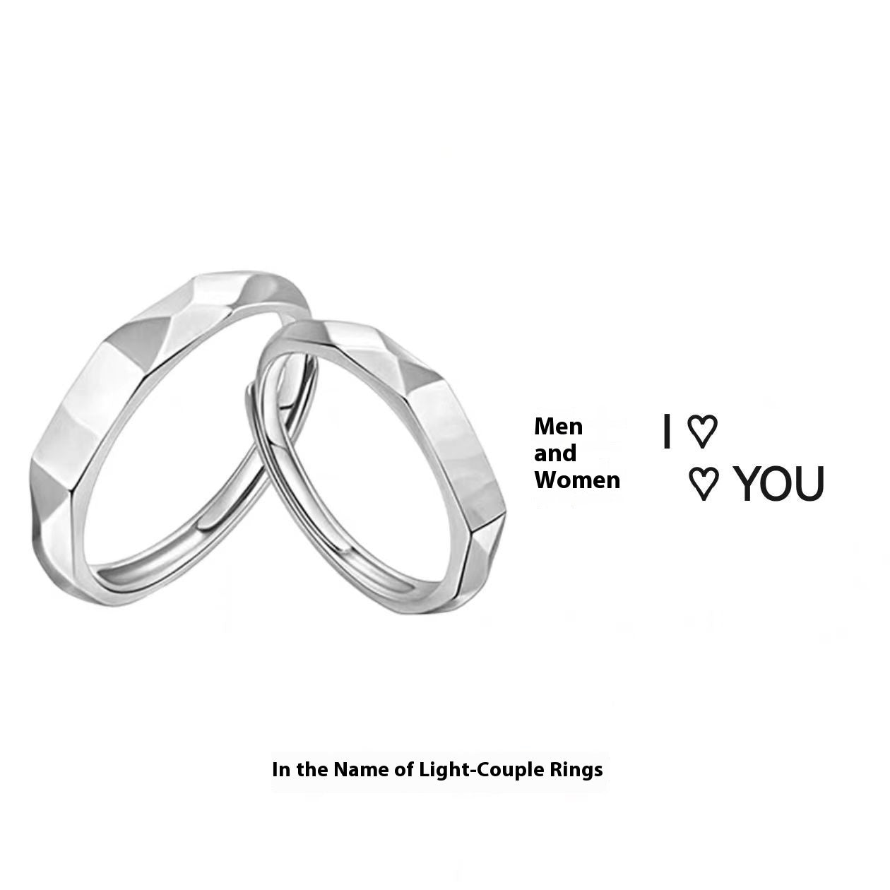 S925 Pure Silver  Couple Ring