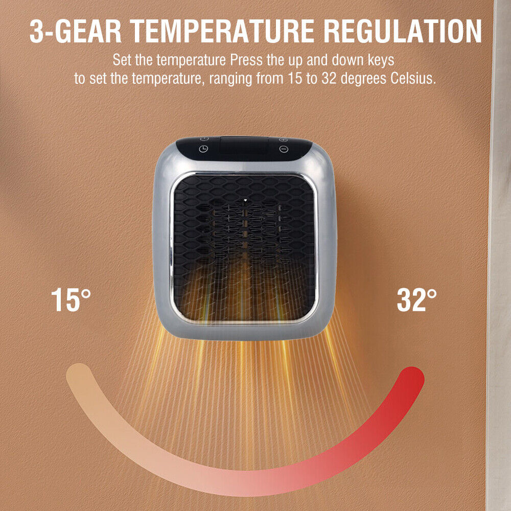 Plug-in Fan Heater, 800W Smart Portable Heater