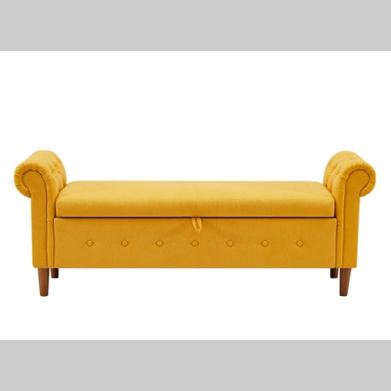 Yellow Multifunctional Storage Rectangular Sofa Stool