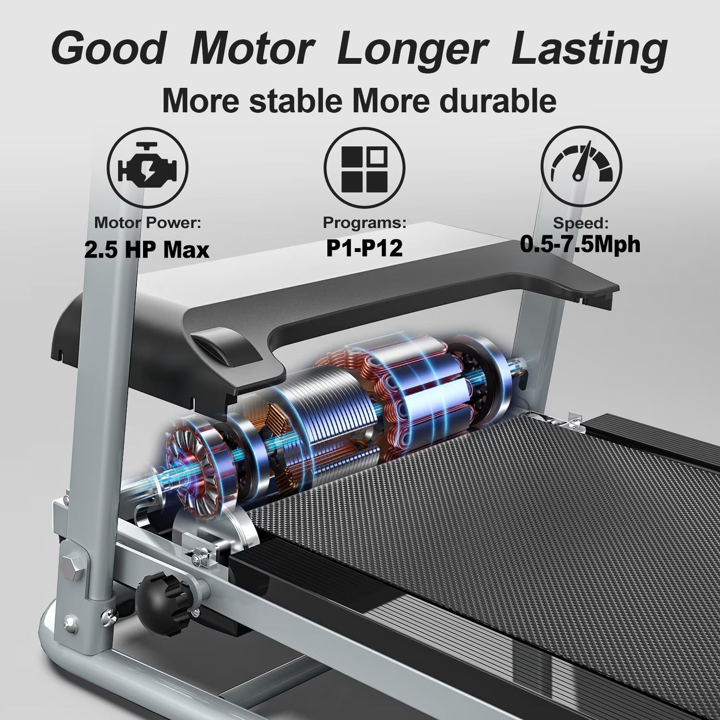 Home Folding Treadmill With Pulse Sensor