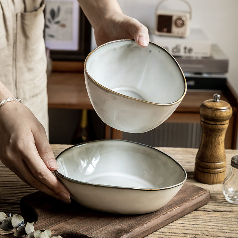 Retro Irregular Flaw Salad Plates