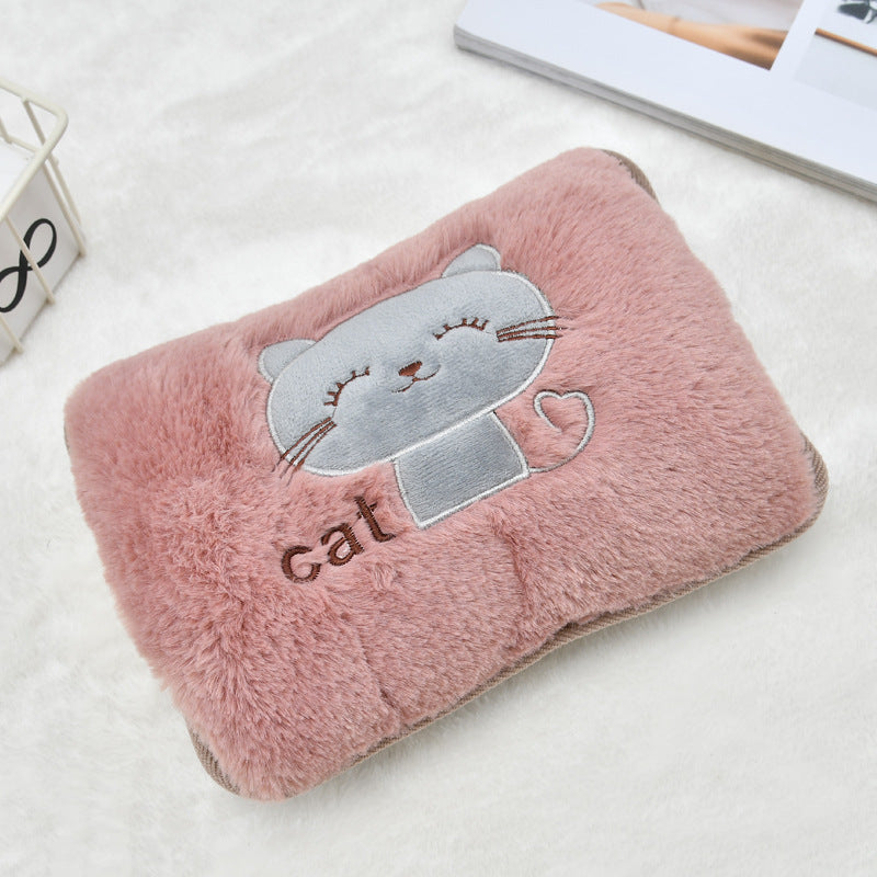 Embroidery Cat Charging Hot Water Bottle Cartoon