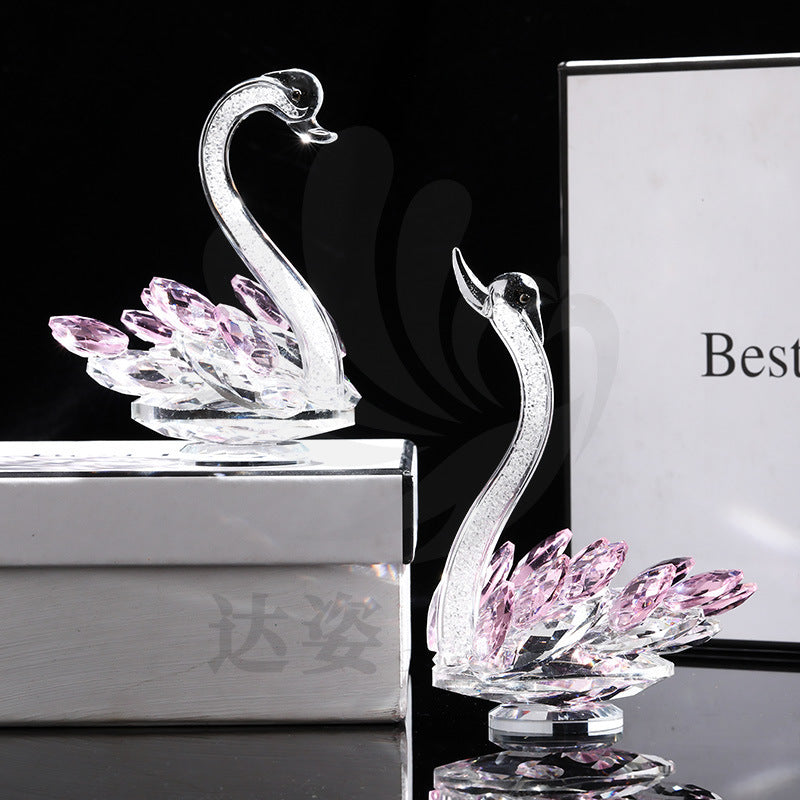 Modern Crystal Swan Decoration Wedding Gifts